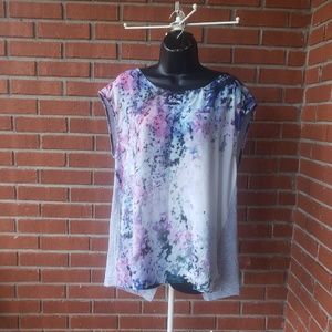 DKNY Jeans Floral Print Sleeveless Shirt